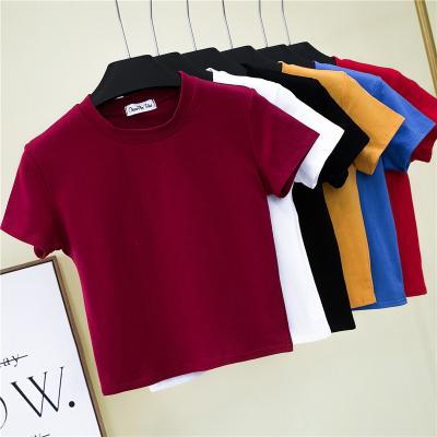 China Sustainable Wholesale 100% Cotton Women's Clothing Customized Solid Color T-Shirts Women for sale