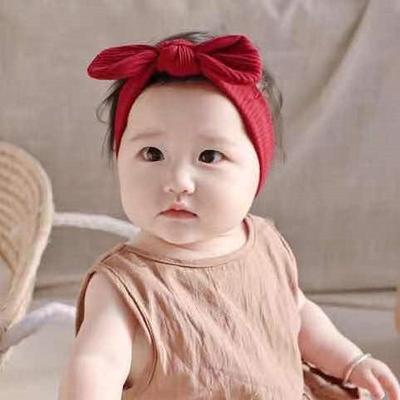 China 2021 Fashion Baby Bowknot Headband Knot Hat Wholesale Elastic Soft Kids Hair Accessories for sale