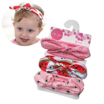 China Wholesale 3pcs/set Fashion Baby Hair Accessories In The Running Cute Rabbit Ear Baby Elastic Headband for sale