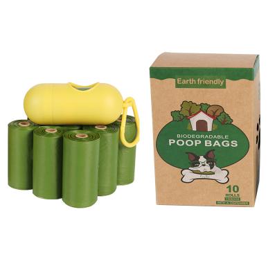 China Viable Biodegradable Recycled Recycled PPE Pet Products Pet Cleaning Waste Dog Poop Bag 10rolls 150bags With A Dispenser for sale