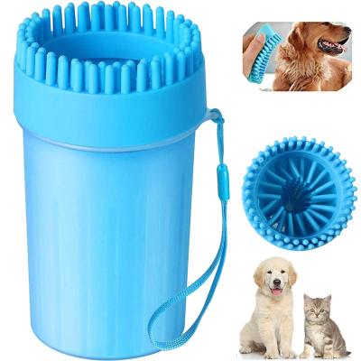 China 2021 Viable Silicone Dog Feet Paw Cleaner Cup Pet Portable Seal Dog Paw Remover With Towel For Dog And Cats for sale