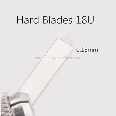 China Permanent Makeup Eyebrow Tattoo Needle Permanent 0.18mm Blades With Customized Design Tattoo Hard Blades for sale