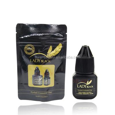 China Lady Black Glue Eyelash Low Eyelash Extensions Eyelash Dry Glue Irritation Vapor Fasting Adhesive With Sealed Bag 5ml for sale