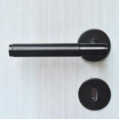 China Knurled Knurled Door Pull Knob JM-Industrial Bedroom Knurled Home Decor Door Handle - Gold Black Chrome Brass/Black Knurling Handle for sale