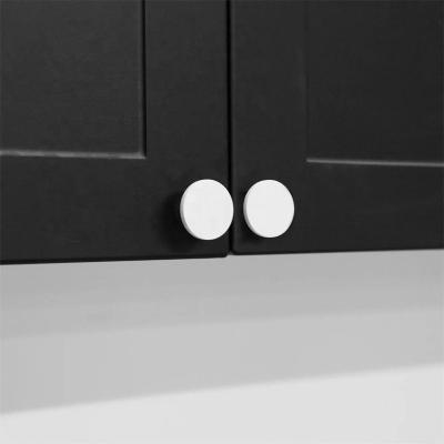 China CB001 Minimalist Home Furniture Decorative Brass Black White Round Cabinet Handle White Knob for sale