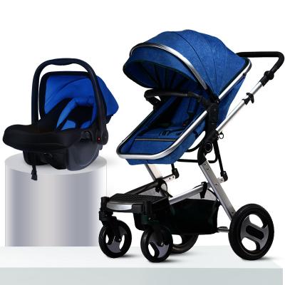 China Hot Selling Multifunctional Baby Stroller Shock Absorber 3 in 1 Travel System Baby Pram Stroller Baby Stroller with Bassinet and Car Seat for sale