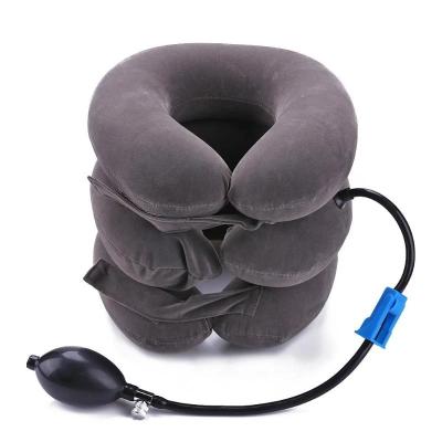 China Custom Cervical Neck Traction Medical Equipment Home Pain Relief 3 Layers Inflatable Neck Traction Air Stretching Device for sale