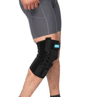 China Breathable Neoprene Patella Open Knee Brace With Springs Compression Knee Support Brace With Adjustable Straps for sale