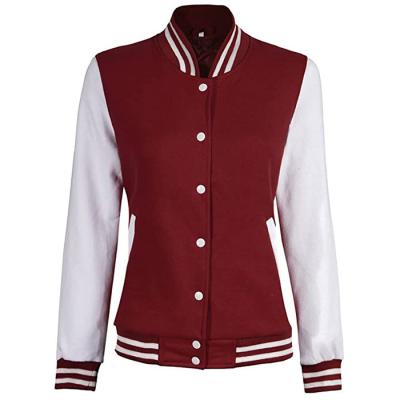 China Low Price Viable Custom Made Baseball Jacket Long Sleeve Collar Plus Size Varsity Jackets For Women for sale