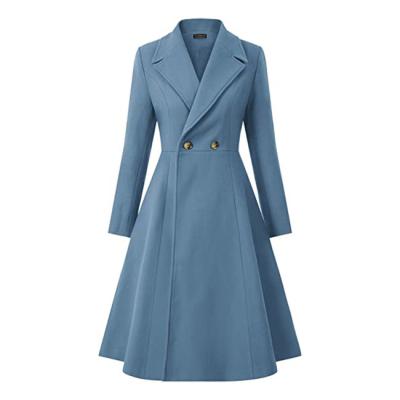 China Low Price Quality Duffle Coat Long Lapel Waterproof Duffle Long Ditch Women's Ditch Cashmere Woolen Coat for sale