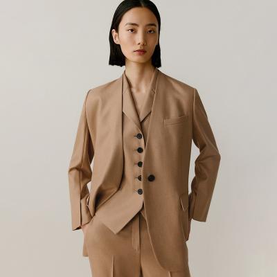 China 2022 autumn new arrival best quality and low price waterproof camel blazer jacket fashion hot women's suits office for sale