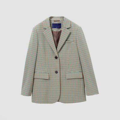 China OEM Manufacturer Vintage Relaxed Outwear Plaid Suit Plaid Blazer Jacket Waterproof Blazer for sale