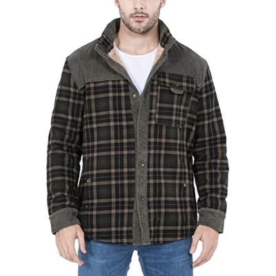 China OEM Sustainable Outwear Manufacturer Mens Jacket Stripe Casual Vintage Checked Flannel Shirts Mens for sale