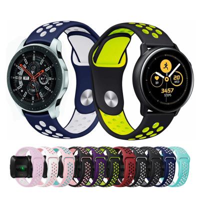 China Breathable Silicone Band For Samsung Galaxy Watch 4 Strap Active Strap S3 46/42mm Huawei Classic Watch Strap 2 40mm 44mm GT2 Correa for sale