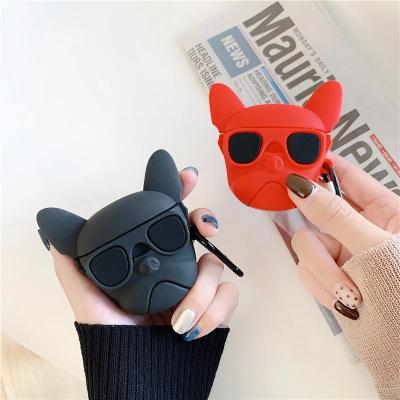 China Wholesale 3D Protective Bulldog Silicone Cover Animal Case For Airpod 1 Wireless Earphone 2 Pro Earphone Accessories Filling Box for sale