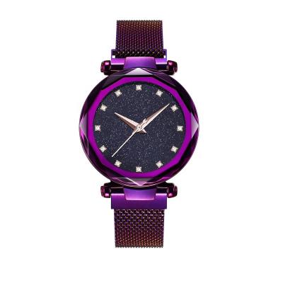 China Stylish Starry Sky Mesh Strap Ladies Watches Magnetic Automatic Date Hot Sale for sale