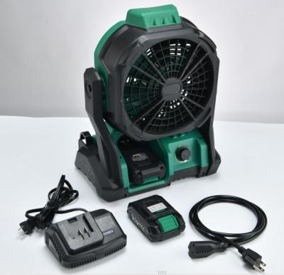 China 20v Outdoor Rechargeable Cordless Portable Worksite Fan Table Fan Outdoor Air Cooling Floor Fan for sale