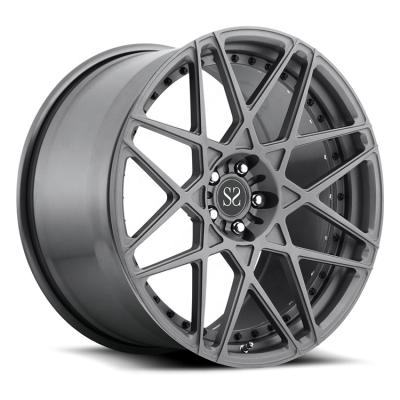 China Dark Deep Lip Gunmetal Alloy Forged Wheel Rims For 5X112, 5X120, 5X130 Car for sale