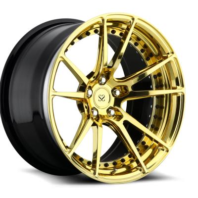 China 6061-T6 Aluminum Alloy China Manufacturer Customize 21 Inch 3 Piece Forged Car Wheels 5*130 5*112 for sale