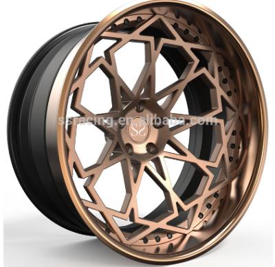 China Custom A6061-T6 Aluminum Alloy 3 PC Forged JWL VIA 22 Inch Replica Passenger Car Aluminum Wheels for sale