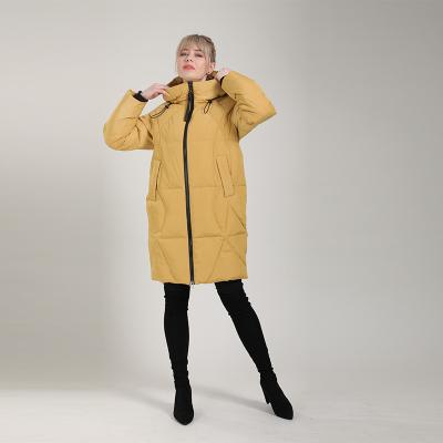 China Custom Sale Long Coat Ladies Hooded Elegant Design Warm New Winter Windproof Lightweight Down Jacket for sale