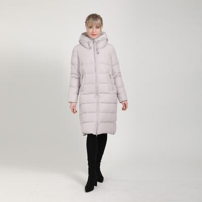 China High Quality Casual Hooded Women Windproof Sheath Long Plus Size White Duck Down Jacket Coat for sale