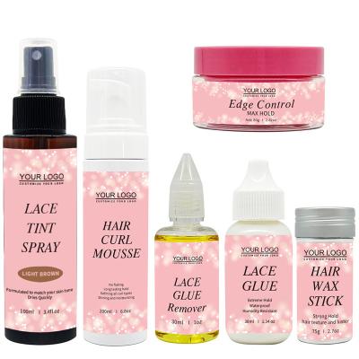 China For Home Use Low MOQ Lace Glue Pen Remover Lace Tint Healer Sample Trial Lace Front Wigs Install Kit Hair Styling Extension Tool Set for sale