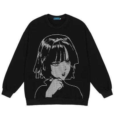 China Anti-wrinkle Anime girl print hoodies women's street hip-hop casual round neck sweatshirt Y2K plus size loose couples long sleeve hoodie for sale