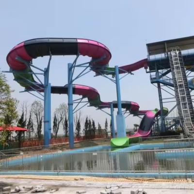 China Family Fun Exciting 2-3 Person Water Slide Aqua Park Slide Fiberglass for sale