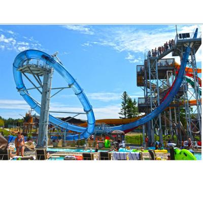 China Colorful Aqua Loop Water Slide Exciting Ride With Cabin Adrenaline Tobogan for sale