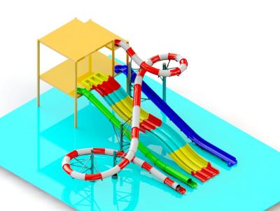 China Commercial Mutilanes Water Park Slide For Fun At Resorts Long Service Life for sale