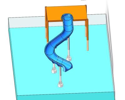 China Kinderfreundliche Spirale Große Kurve Wasserrutsche Robuste Struktur 1 Jahr Garantie zu verkaufen