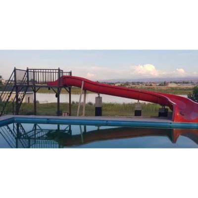 China Weather Resistance Fiberglass Backyard Water Slide For Kids With Stairs for sale