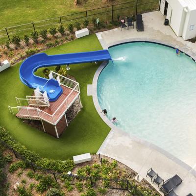 China Homeuse Easy Assembly Water Curve Slide For Pool Colorful Fiberglass for sale