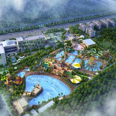 Chine Conception d'un grand toboggan avec différents jeux de parc aquatique avec différents concepts à vendre