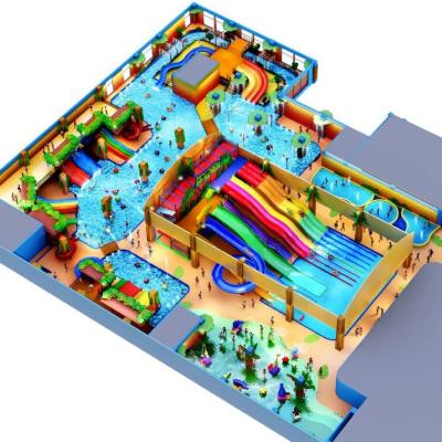 China Wasserparkdesign für Kinder Wasserplatzdesign mit Wasserrutsche und Splashpad zu verkaufen