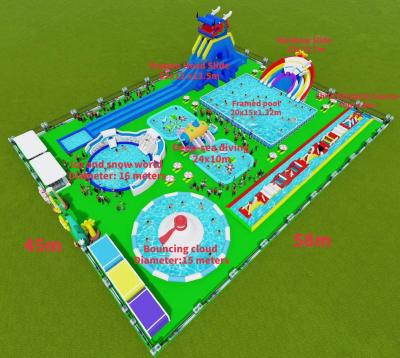 Κίνα Customizable 45x58m INFLATABLE WATER PARK for Your Water Park Business προς πώληση