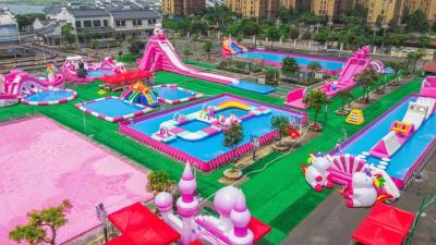 China Customizable PINK THEME INFLATABLE WATER PARK for Your Water Park Business Te koop