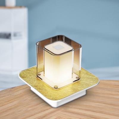 China Aluminum ABS+PC+USB Connect Rechargeable LED Touch Switch Bedroom Bedside Night Light Chandelier Table Lamp for sale