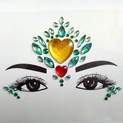 China Waterproof+Eco-friendly Acrylic Resin Jewel Safe Adhesive India Skin Face Stickers for sale