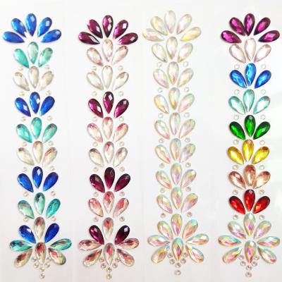 China Waterproof+Eco-friendly Eyes Body Hair Accessories Faces Glitter Jewelry Rhinestones Crystal Hair Stickers For Rave Festival Parties for sale