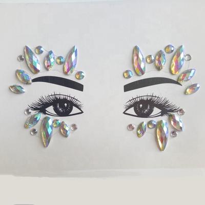 China Festival Party Glitter Stickers Body Face Gems Fake Stone Temporary Tattoo Crystal Makeup Face Jewel For Body Art for sale