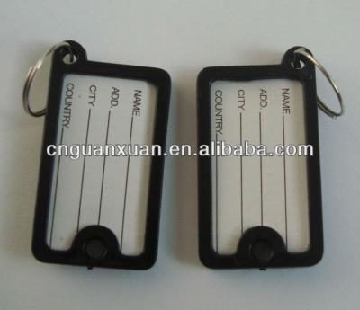 China Plastic retail or promotion keychain tag with name id card for sale