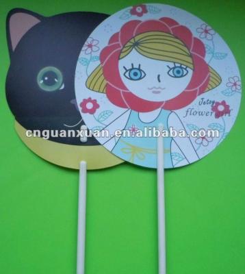 China China Chopsticks Handle Round Promotional Custom Plastic PP Hand Fan for sale