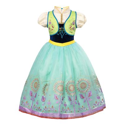 China Hot Sale Long Princess Dress Costume Princess Girl Costume Anna Princess Girls Dress for sale