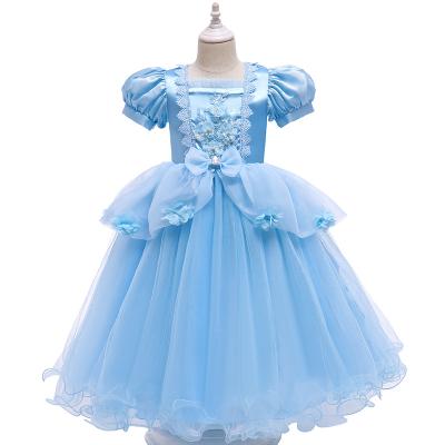 China Cinderella Costume Summer New Sweet Girl Fashion Cotton Short Sleeve Princess Dress A Dress For Kids Ages 3 12 for sale