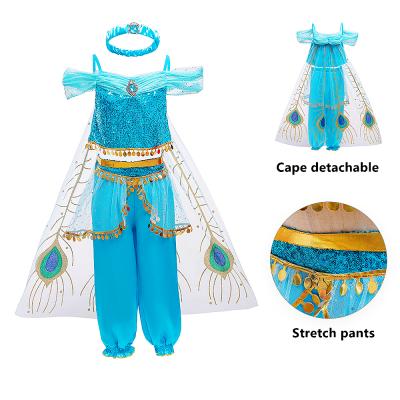 China Aladdin Girls Dance Jasmine Princess Cosplay Skirt Christmas Princess Dress Kids Perform Halloween Dresses New Dress European and American Style Children's Two-piece Set for sale