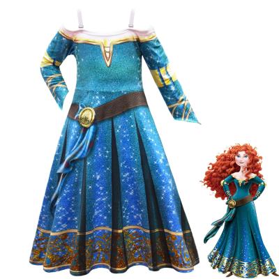 China Merida Cosplay Girl Polyester Brave Little Dress Girls Play Costumes For Halloween Parties for sale