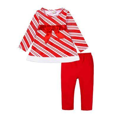 China Casual Children's Wear Girls Christmas Set New Children's Elks Top Wave Pants Children's Christmas Two-Piece Suits Set for sale