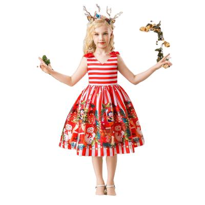 China Washable Christmas Dresses For Girls Snowman Santa Princess Sequin Cosplay Dress Kids Red Costume Christmas Kids Clothing for sale